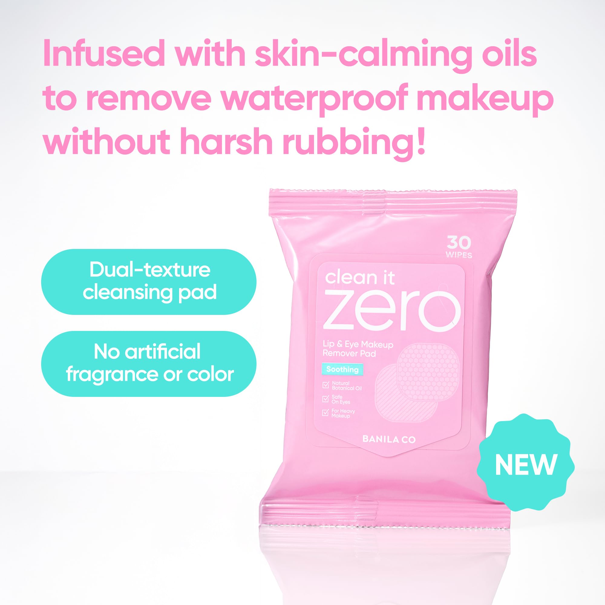 BANILA CO Clean It Zero dual-texture pad with soft side for gentle residue wipe.