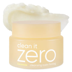 BANILA CO Clean it Zero Firming Cleansing Balm packaging close-up, convenient spatula for hygienic application