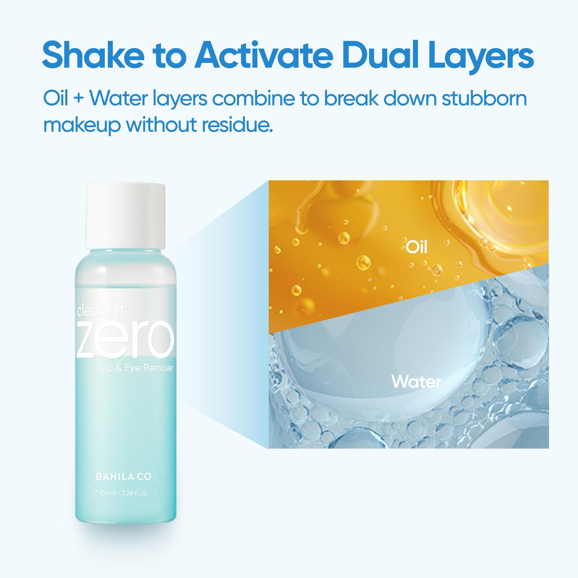 BANILA CO Clean it Zero formula close-up with hyaluronic acid panthenol.