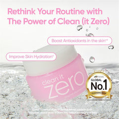 Banila Co Clean It Zero Original balm sherbet texture being applied to the skin for easy makeup melt.