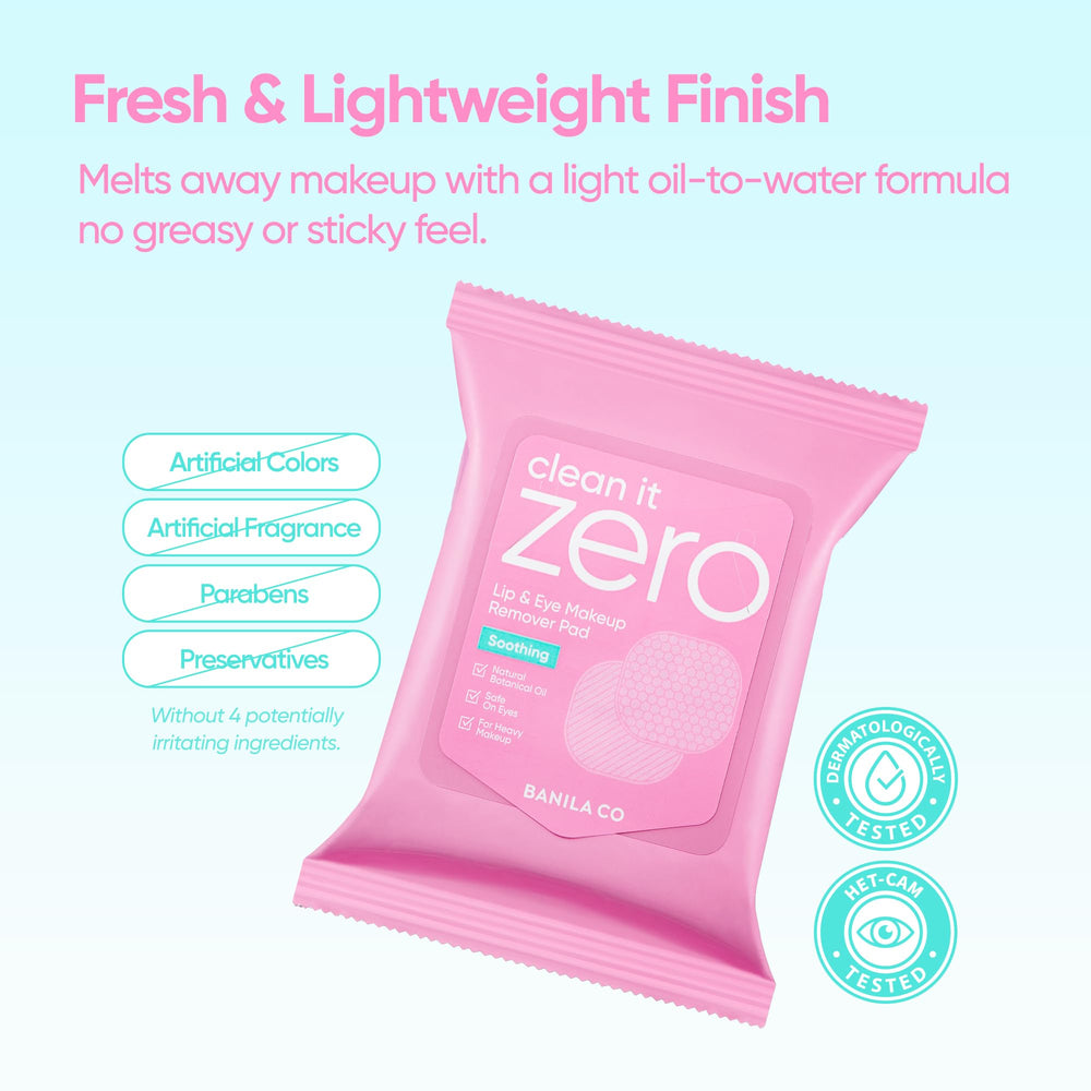 BANILA CO Clean It Zero travel-friendly pads for quick touch-ups.