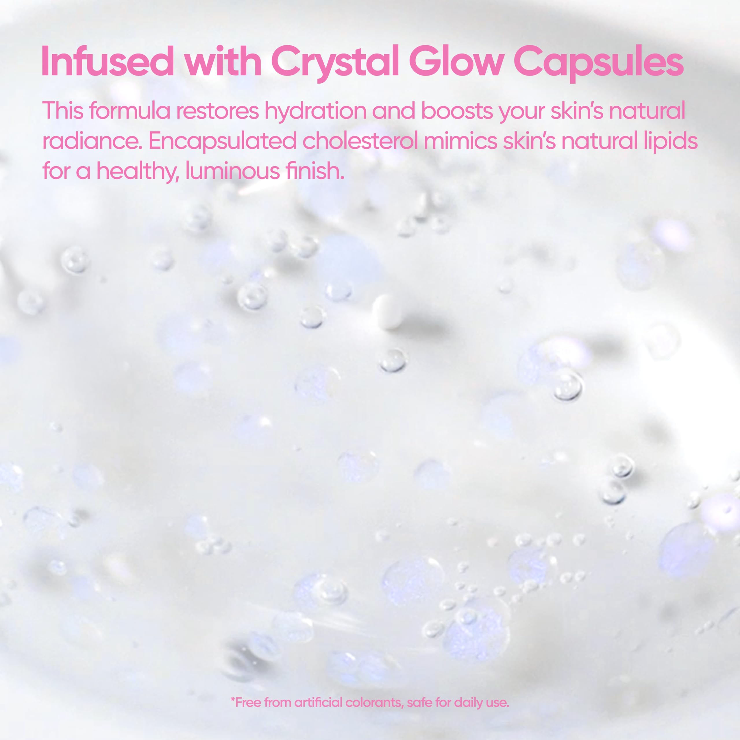 BANILA CO crystal glow texture close-up showing hydration feel