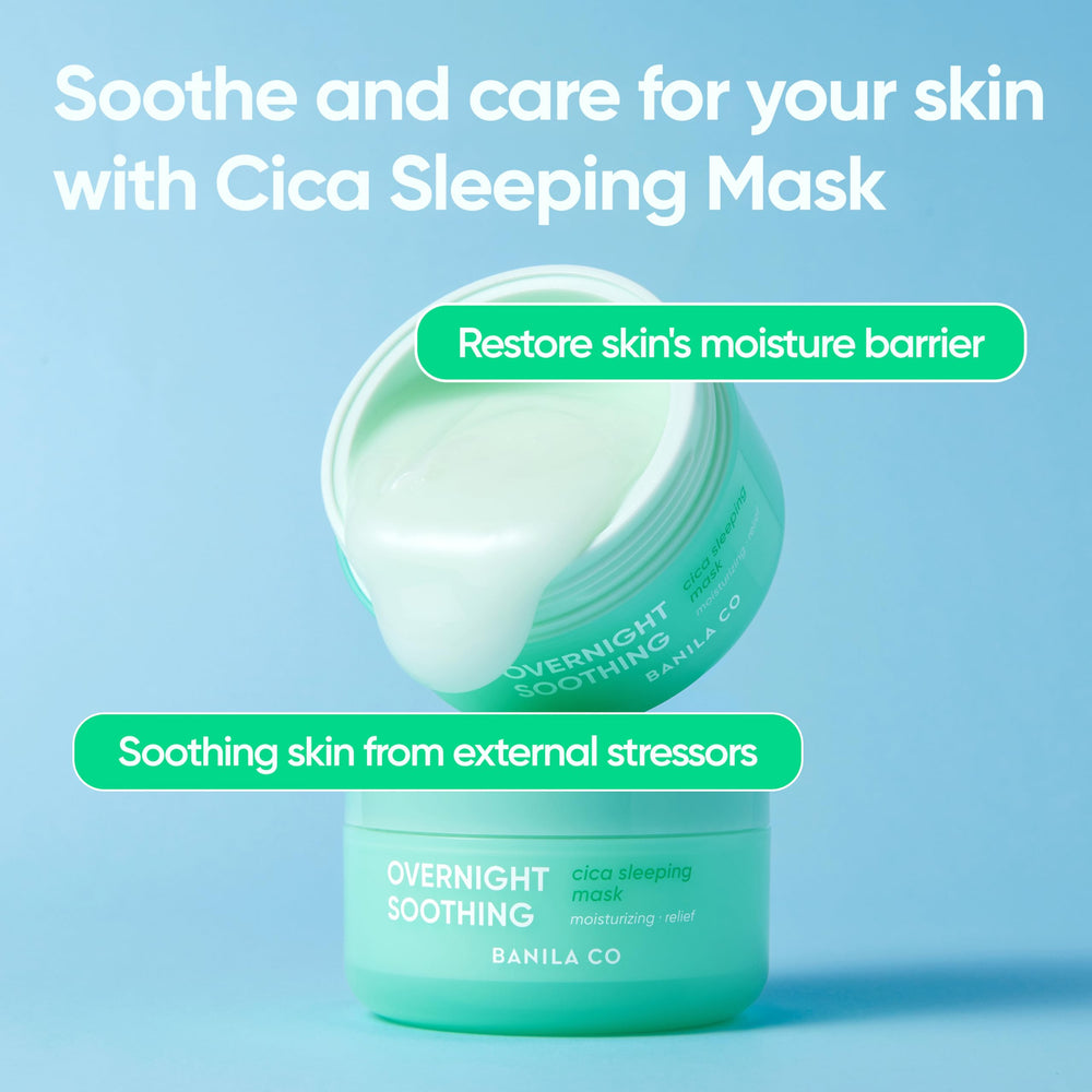 BANILA CO Overnight Soothing Cica Mask cream texture close-up promoting hydration