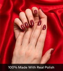 Banmagately red nail strips waterproof finish for durable wear through daily tasks.