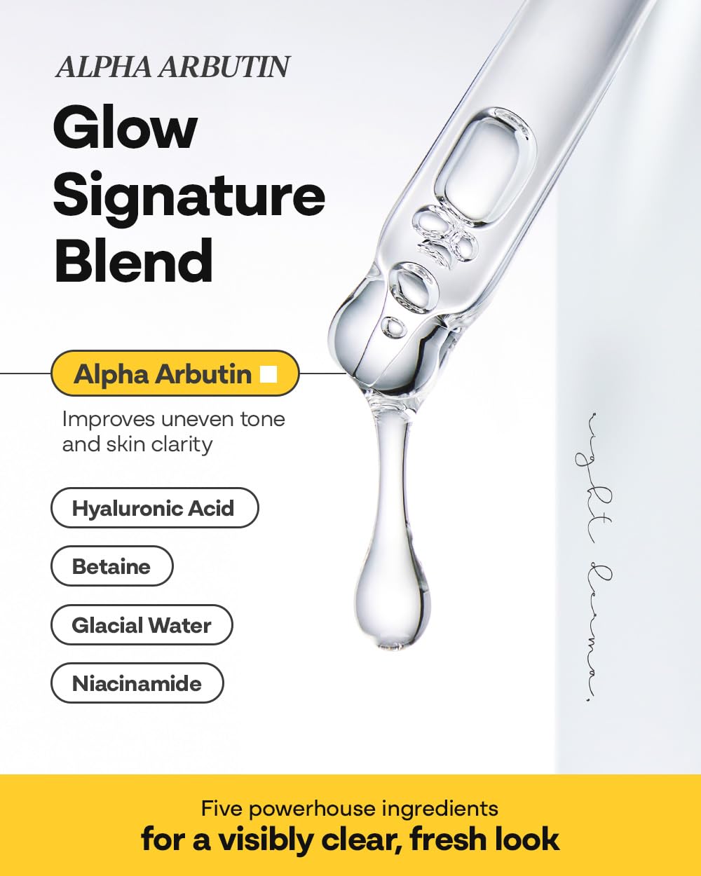 Applying Bano Alpha Arbutin Glow Serum to clean skin for quick absorption.