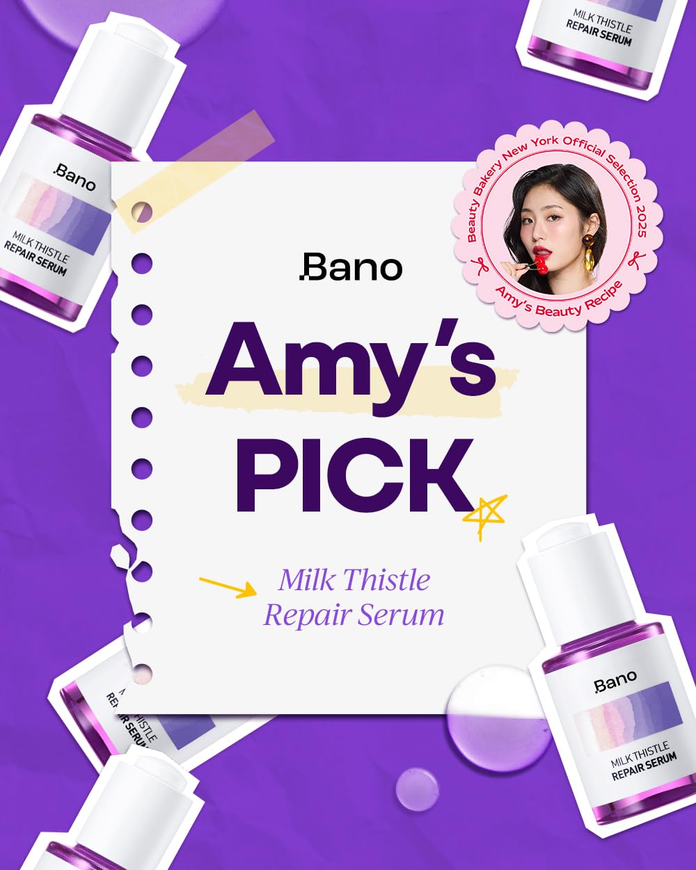 Close-up of application on BANO serum highlighting fast-absorbing texture