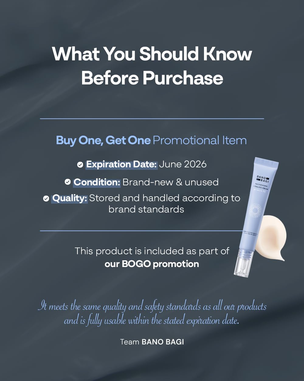 Banobagi PDRN Eye Cream tube close-up showing smooth texture and compact 0.5 oz size