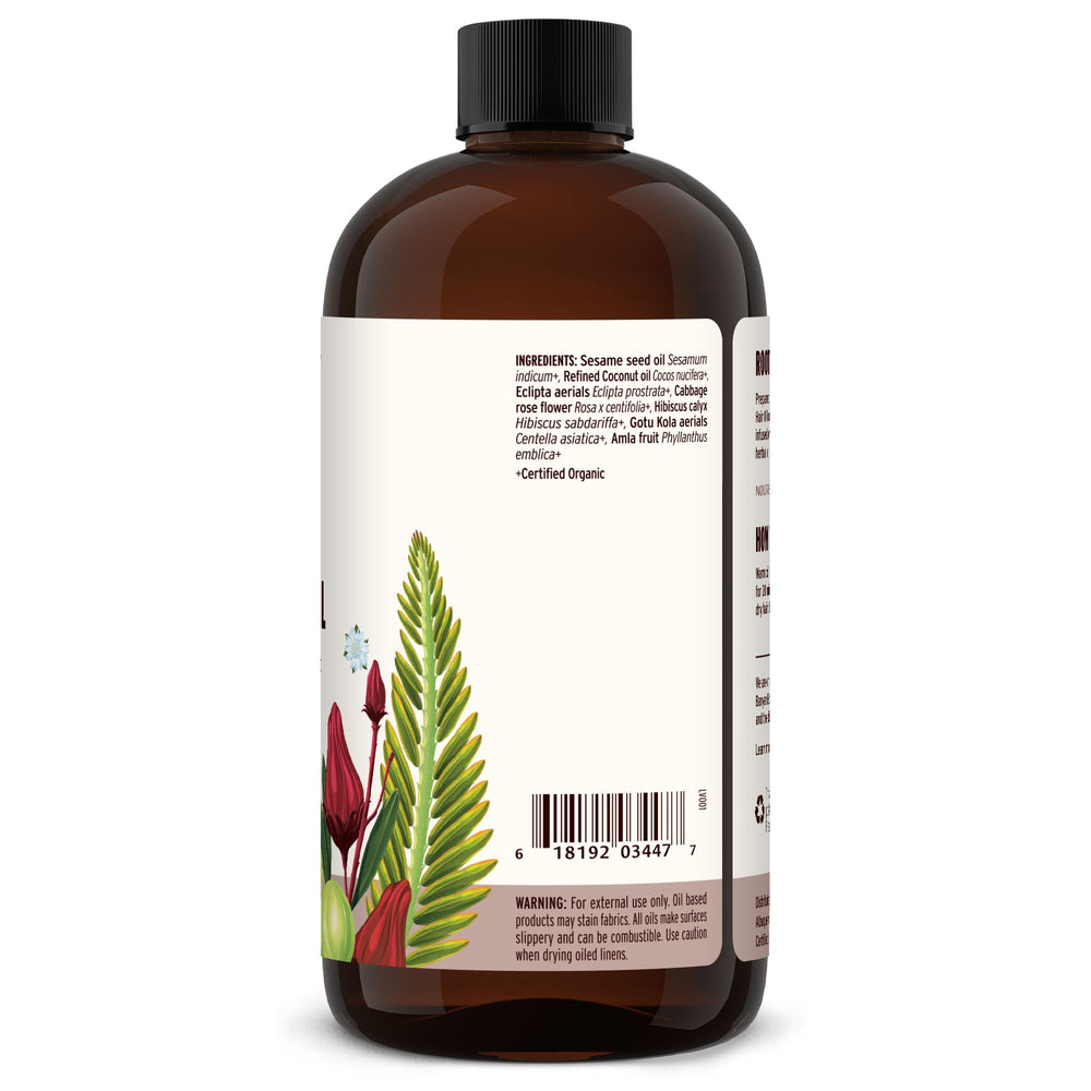 Banyan Botanicals hair oil on damp hair before styling