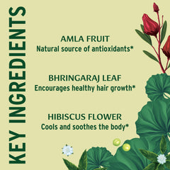 Front packaging of Banyan Botanicals Healthy Hair Tablets highlighting vegan and non-GMO attributes