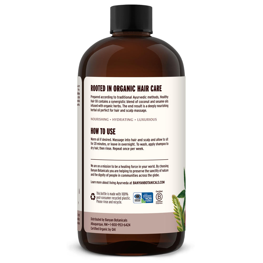 Banyan Botanicals herbal aroma suggesting natural hair care