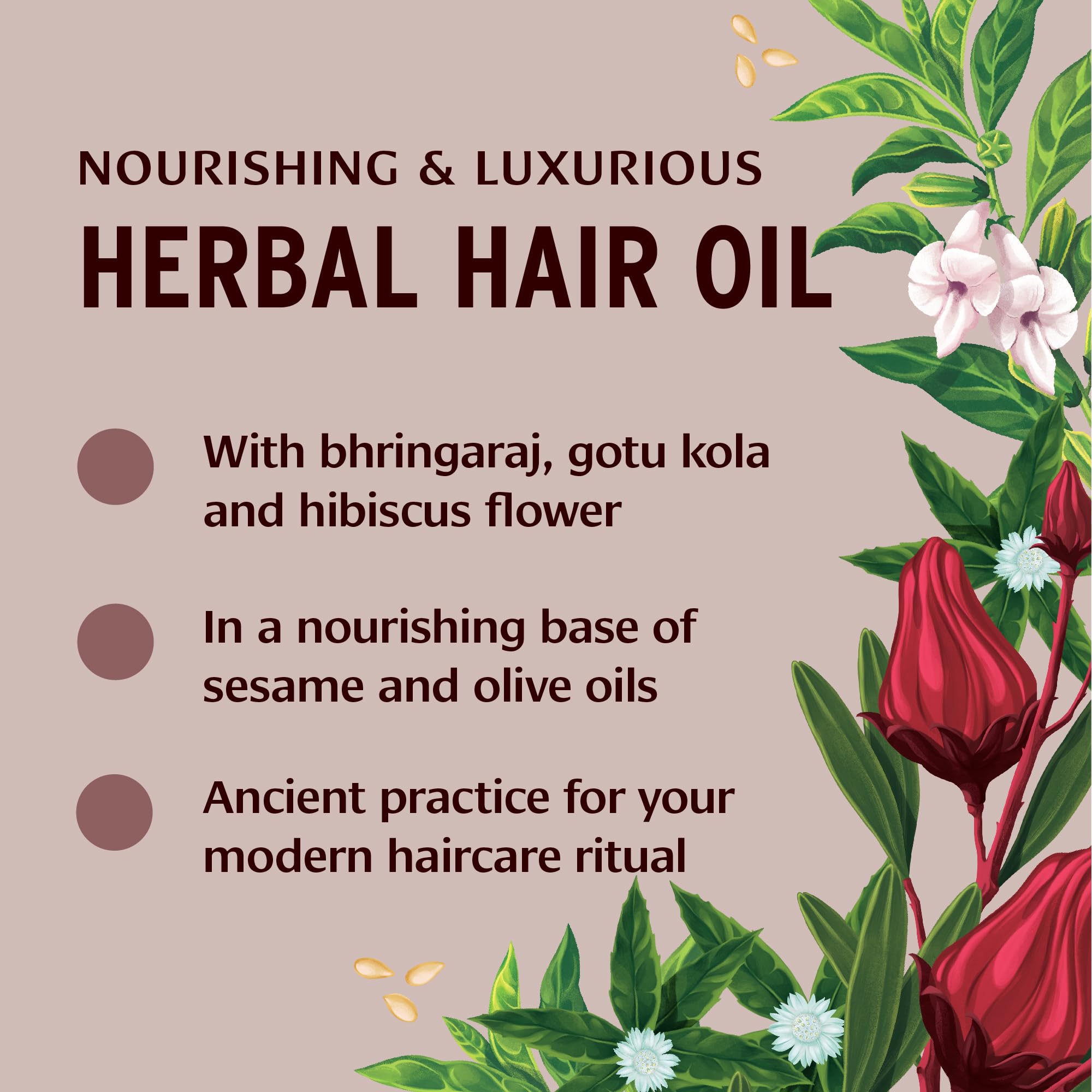 Banyan Botanicals Organic Hair Oil amla-brahmi-bhringaraj blend close-up signals herbal richness.