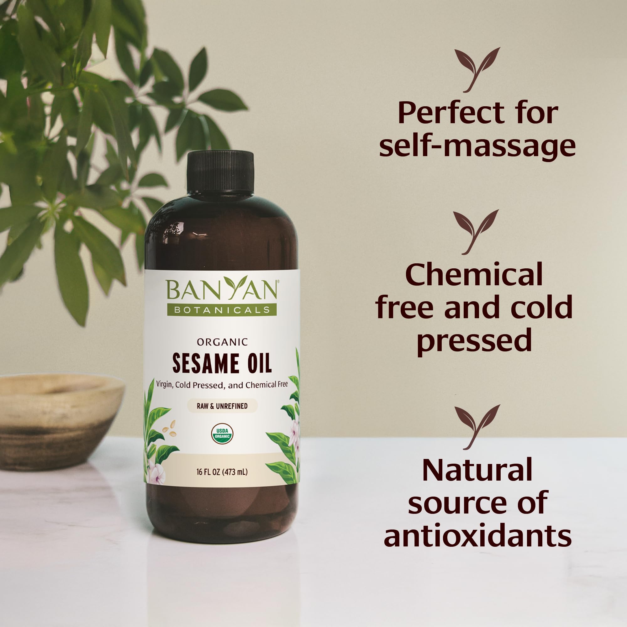 Gentle face cleansing with unrefined sesame oil.