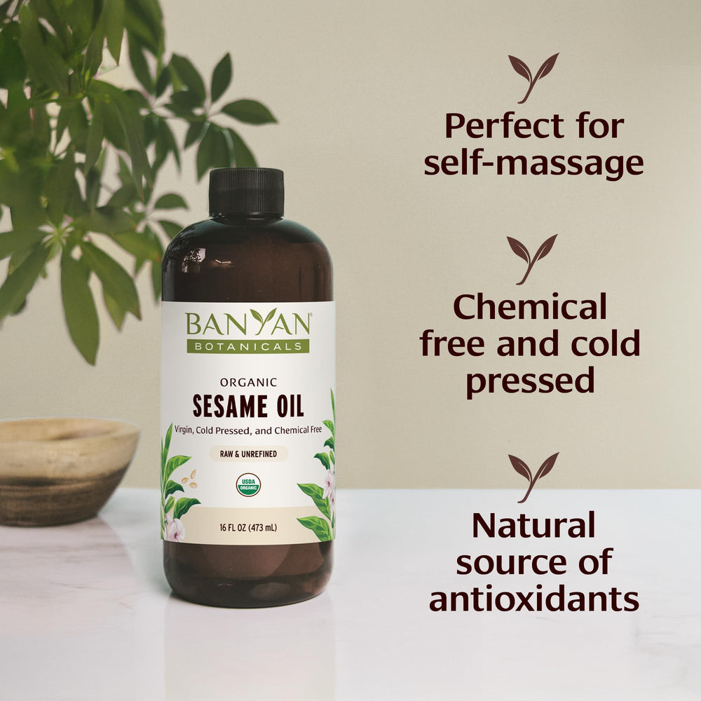 Gentle face cleansing with unrefined sesame oil.