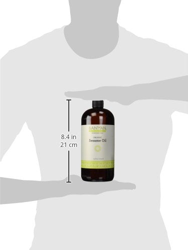 Banyan Botanicals sesame oil used in hair and scalp nourishment.