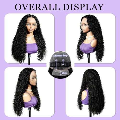 BaodanHair HD transparent lace front 30inch curly wig for seamless blend and volume.