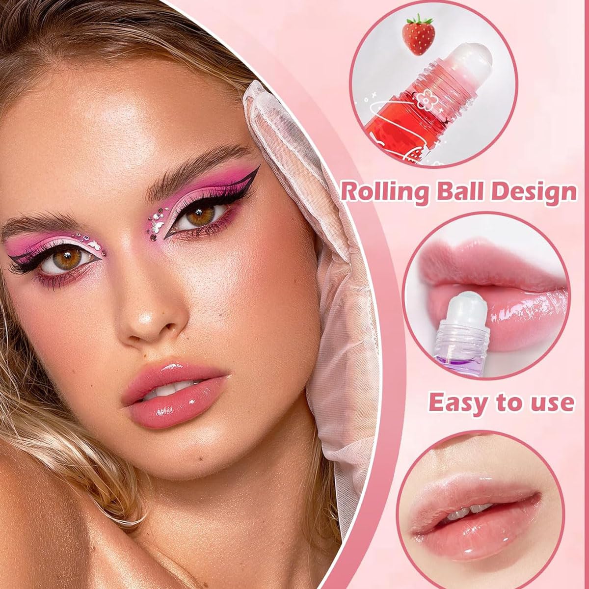 Baorder strawberry flavor gloss provides glossy finish and comfortable wear