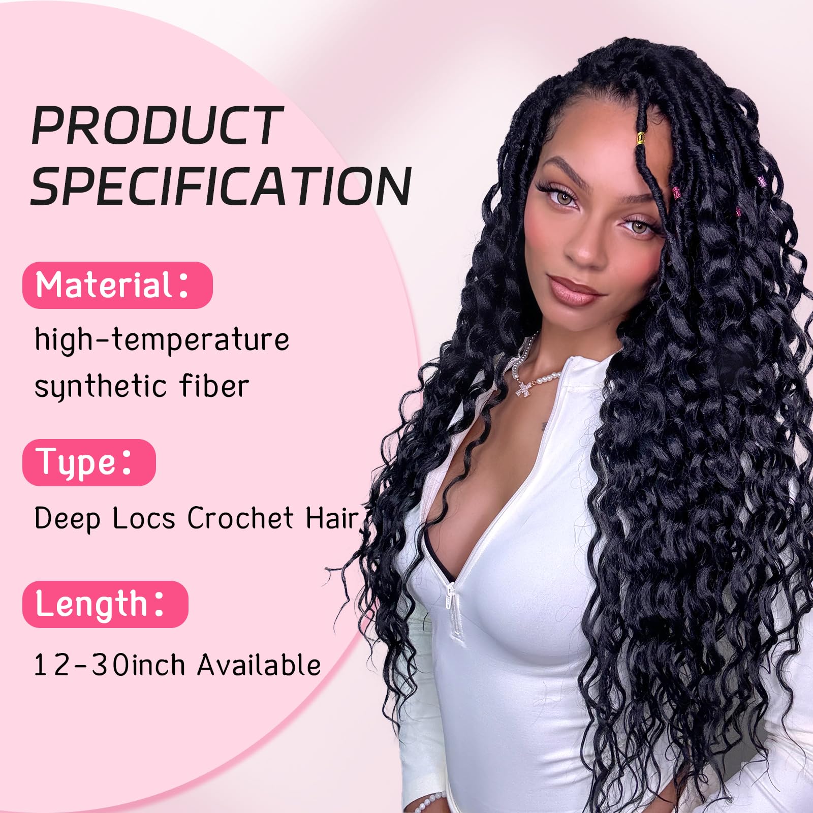 BAOTA Deep Faux Locs styled in updos and ponytails for chic looks.