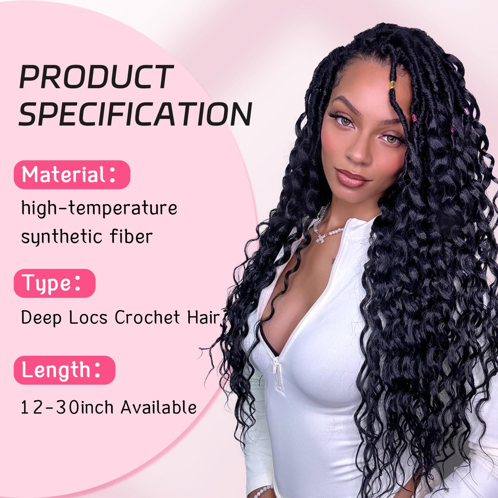BAOTA Deep Faux Locs styled in updos and ponytails for chic looks.