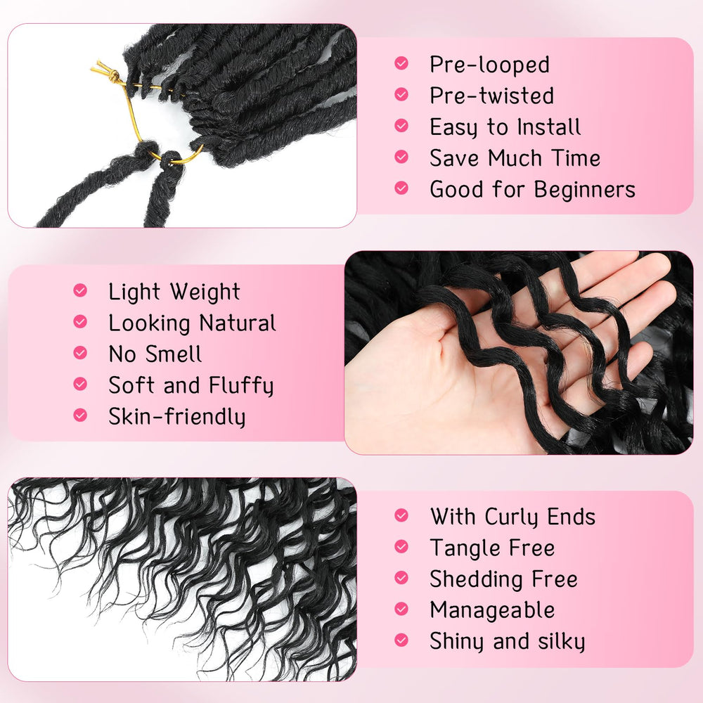 BAOTA Deep Faux Locs pre-looped for fast crochet installation.