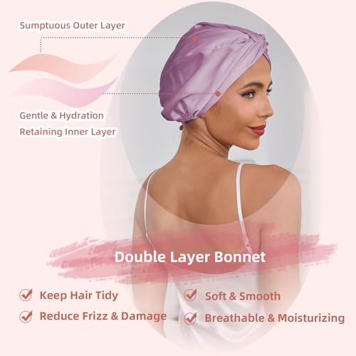 Baqzqudnl sleep-ready bonnet worn on head for unisex comfort