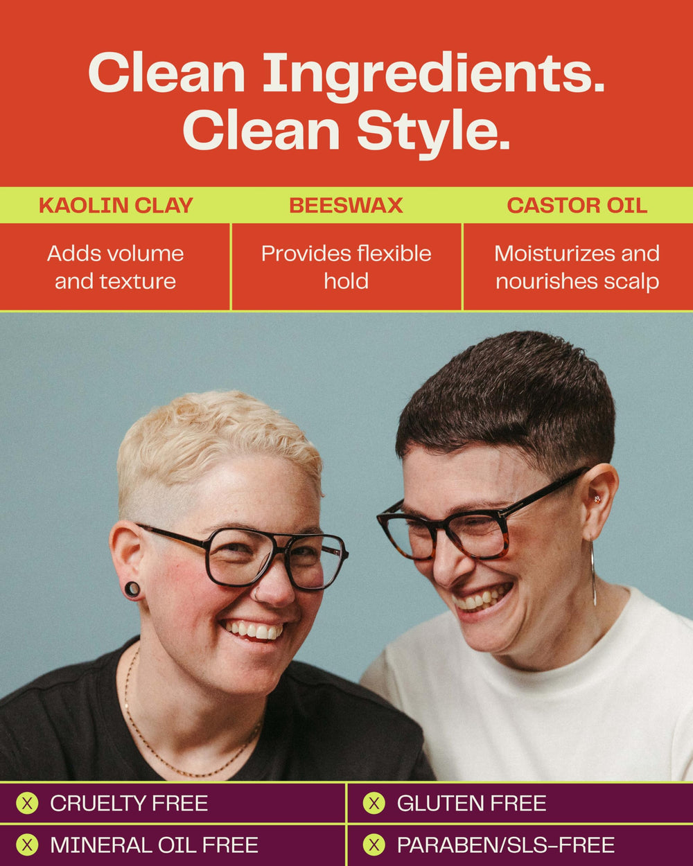 Barb Soft Clay Pomade finish on short or thin hair adds definition