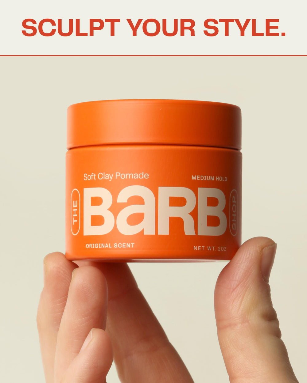 Barb Soft Clay Pomade texture close-up shows creamy, easy-to-spread formula