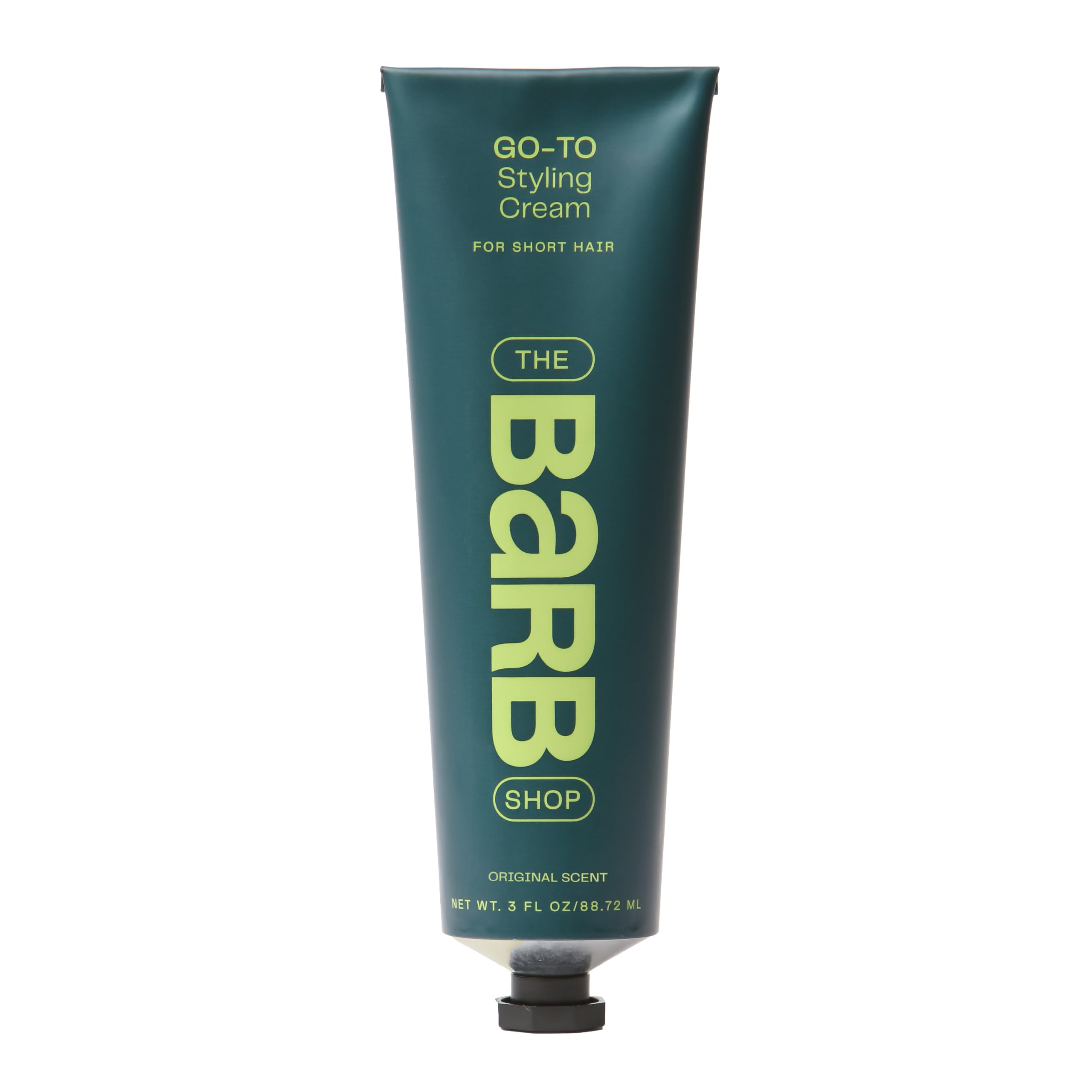 Barb Shop Barb Styling Cream bottle close-up with soft hold and natural finish.
