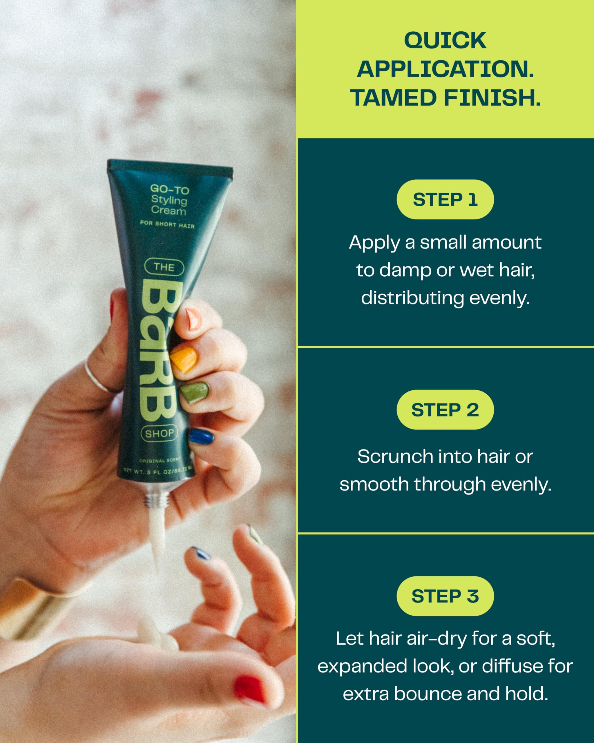 The Barb Shop Barb Styling Cream tailored for short hair adds structure.