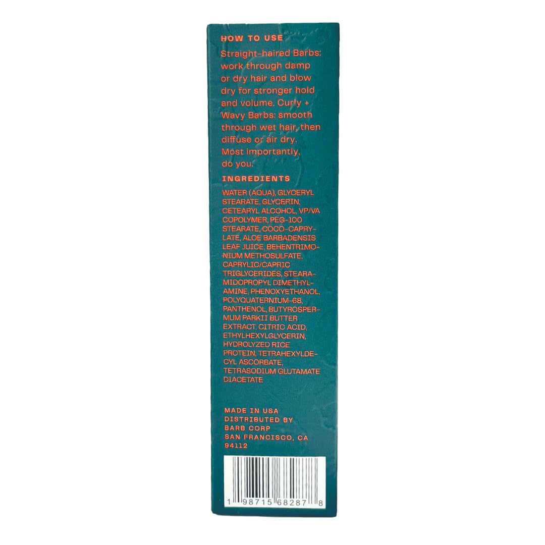 The Barb Shop Barb Styling Cream works on wet or damp hair for even distribution.