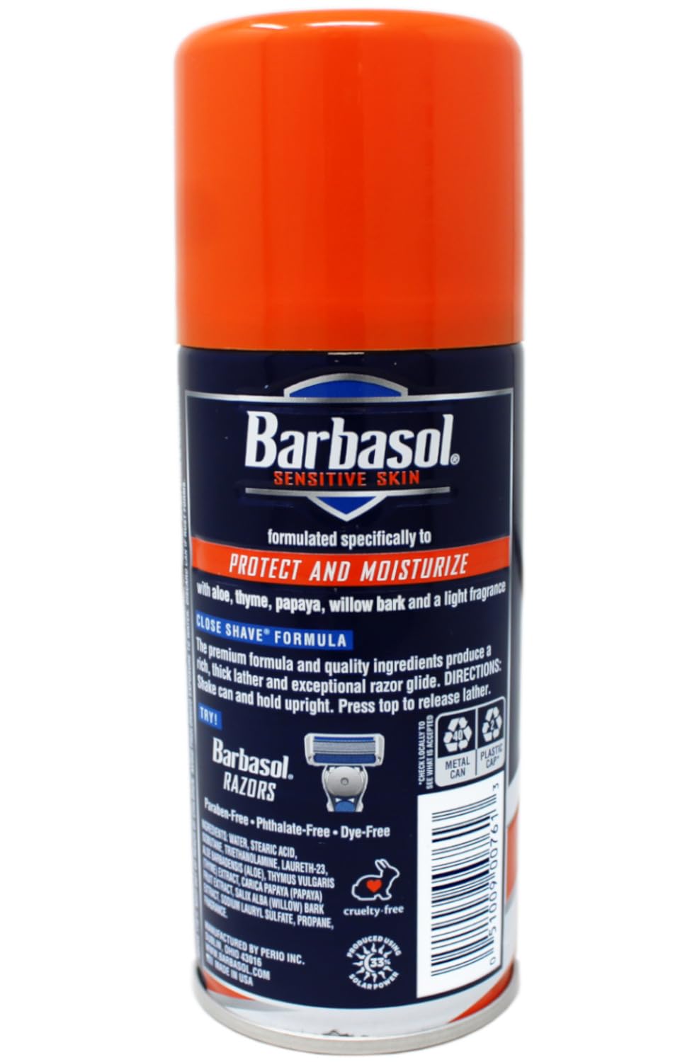 Barbasol 7-ounce can supports a consistent grooming routine.