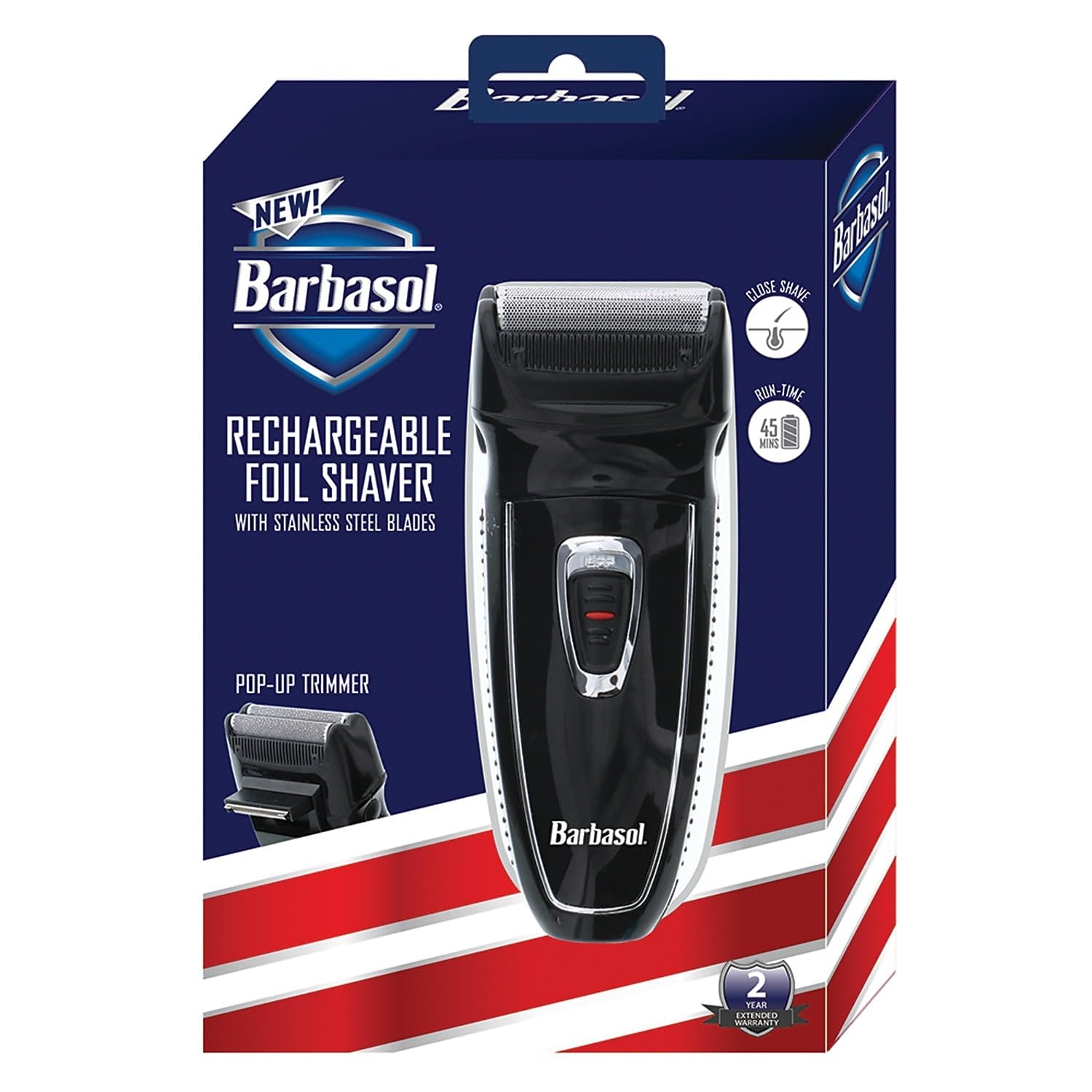 Barbasol cordless shaver with up to 45 minutes of runtime.