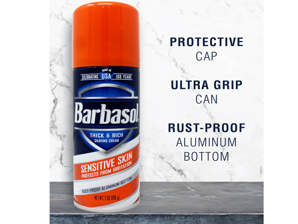 Barbasol easy application foam delivers even distribution.