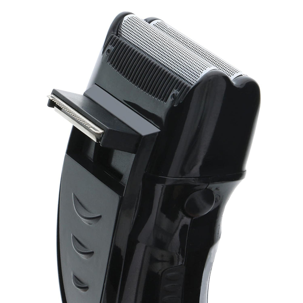 Barbasol ergonomic handle design for comfortable control during shaving.