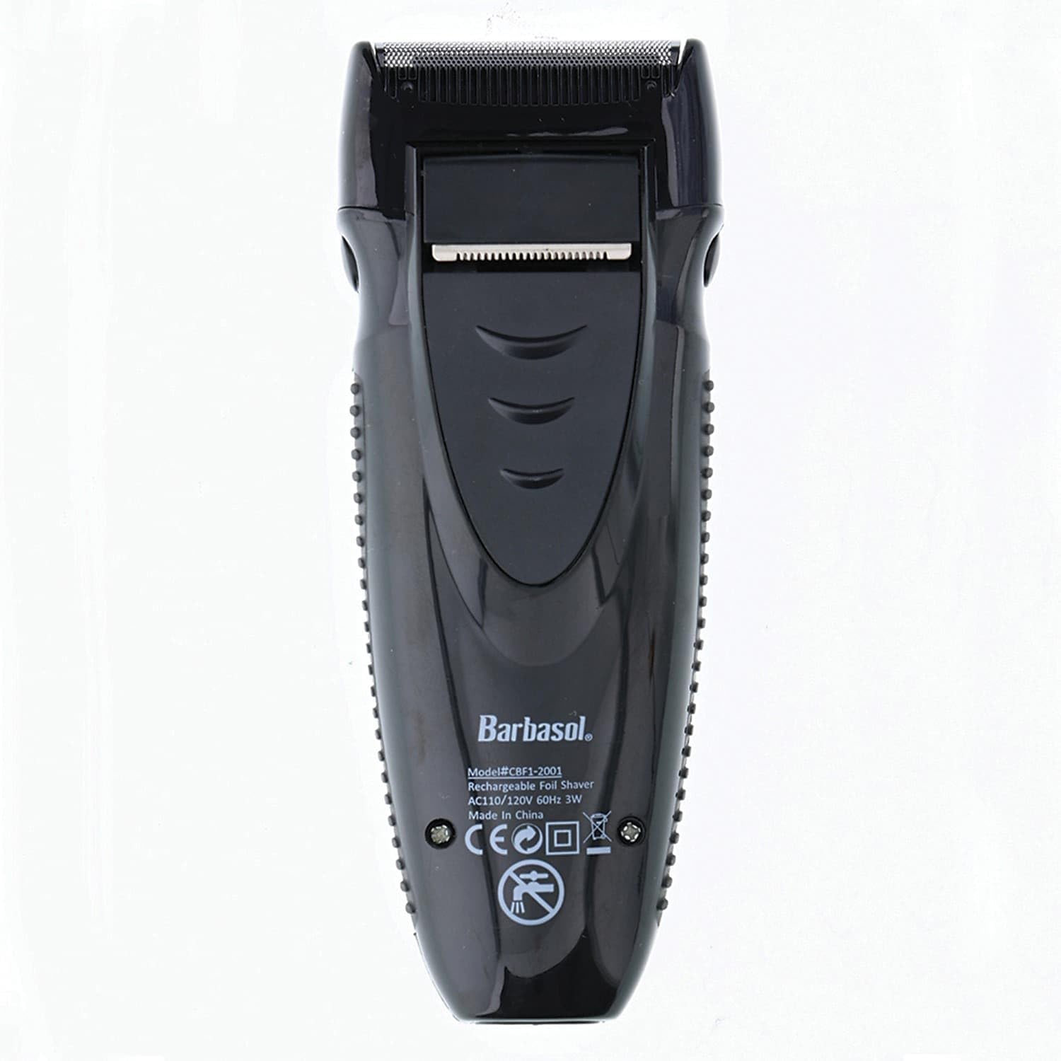 Barbasol pop-up trimmer in action for precise sideburn detailing.