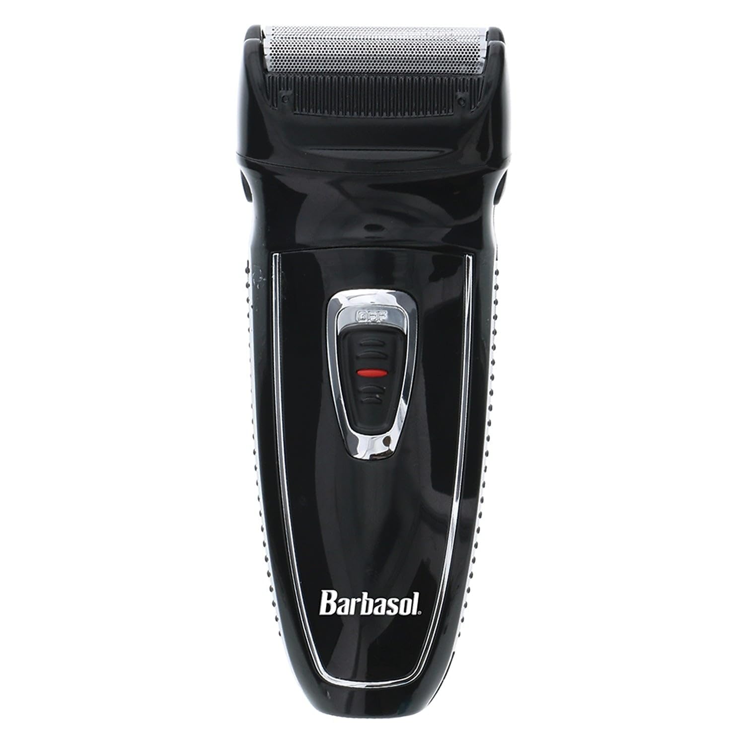 Barbasol rechargeable foil shaver front view for quick, close shaves at home.