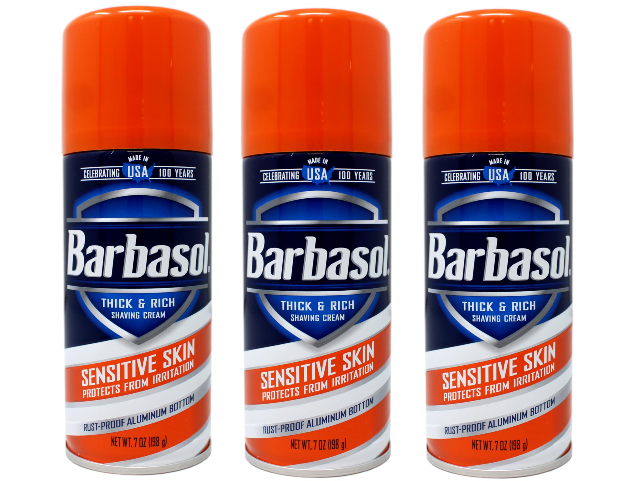 Barbasol Sensitive Skin shave cream can for daily use with a gentle formula.