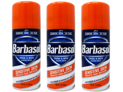 Barbasol Sensitive Skin shave cream can for daily use with a gentle formula.