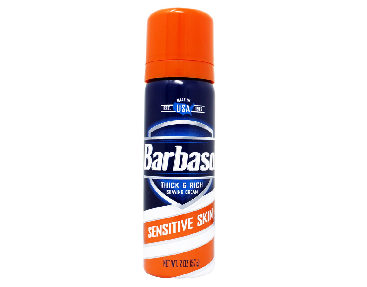 Barbasol Sensitive Skin Shave Cream travel 2 oz cushion for a smooth shave