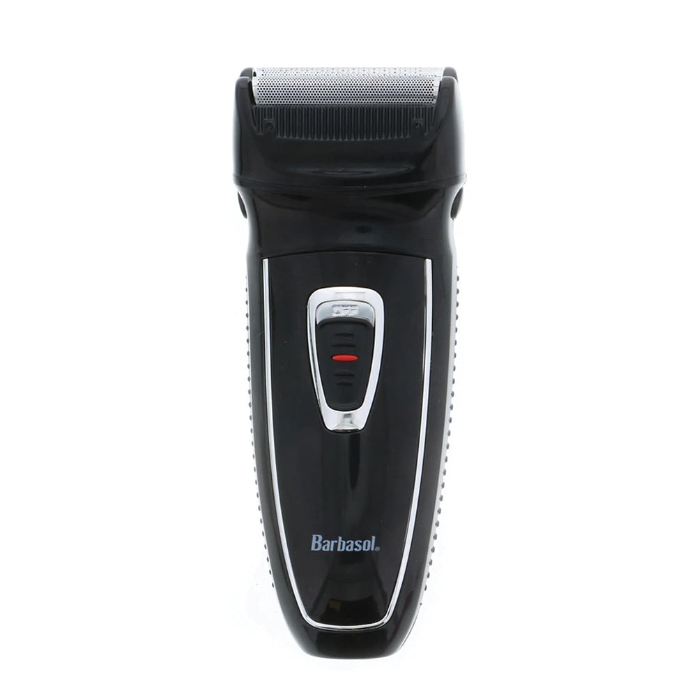 Barbasol stainless steel blades close-up showing durable precision for smooth results.