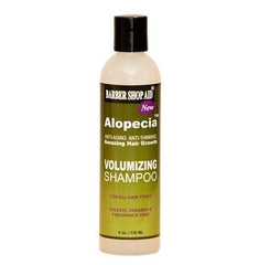 Barber Shop Aid Alopecia Volumizing Shampoo bottle for fuller-looking hair and healthier scalp.