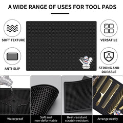 BARBERTOP anti-slip dots surface keeps tools clean and stable during busy routines