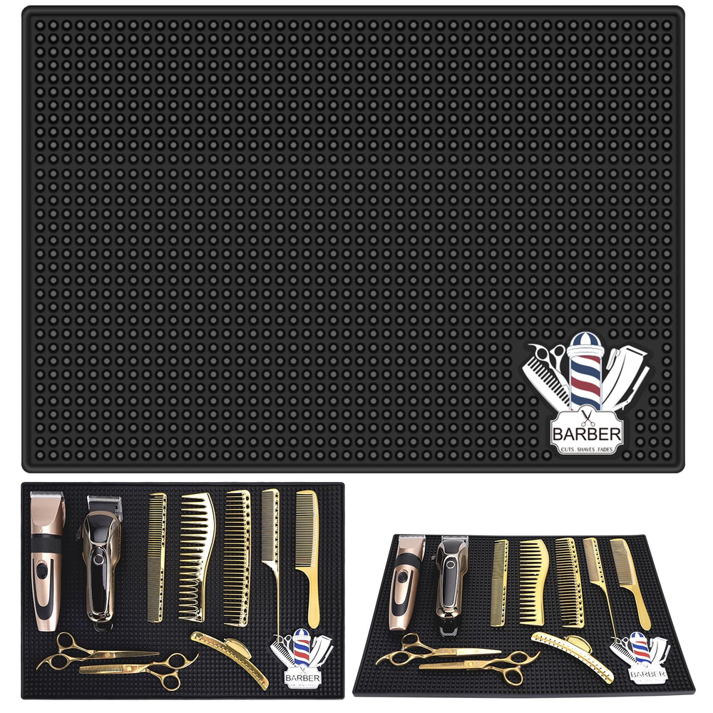 BARBERTOP Barber Mat for Clippers with non-slip surface keeps clippers secure during grooming