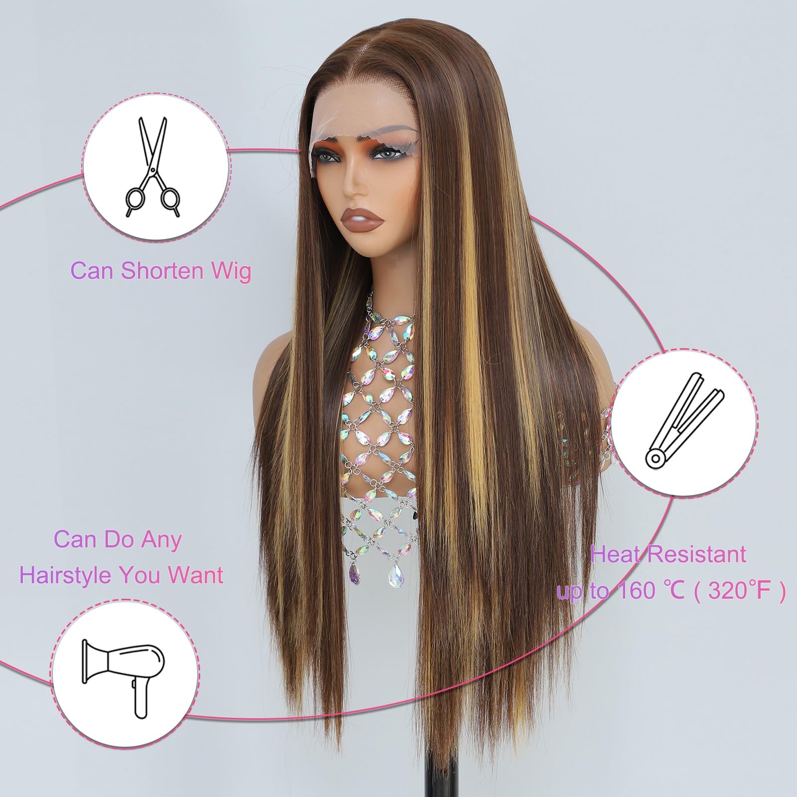 Barbique glueless wig with clip system prevents slipping during wear