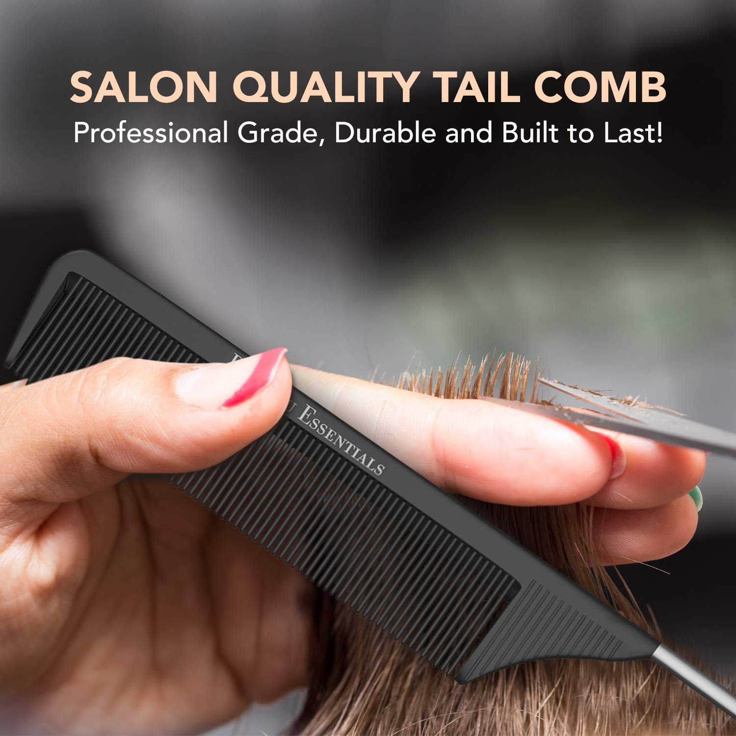 Bardeau Essentials stainless steel pintail tail comb for clean partings and post-styling detail.