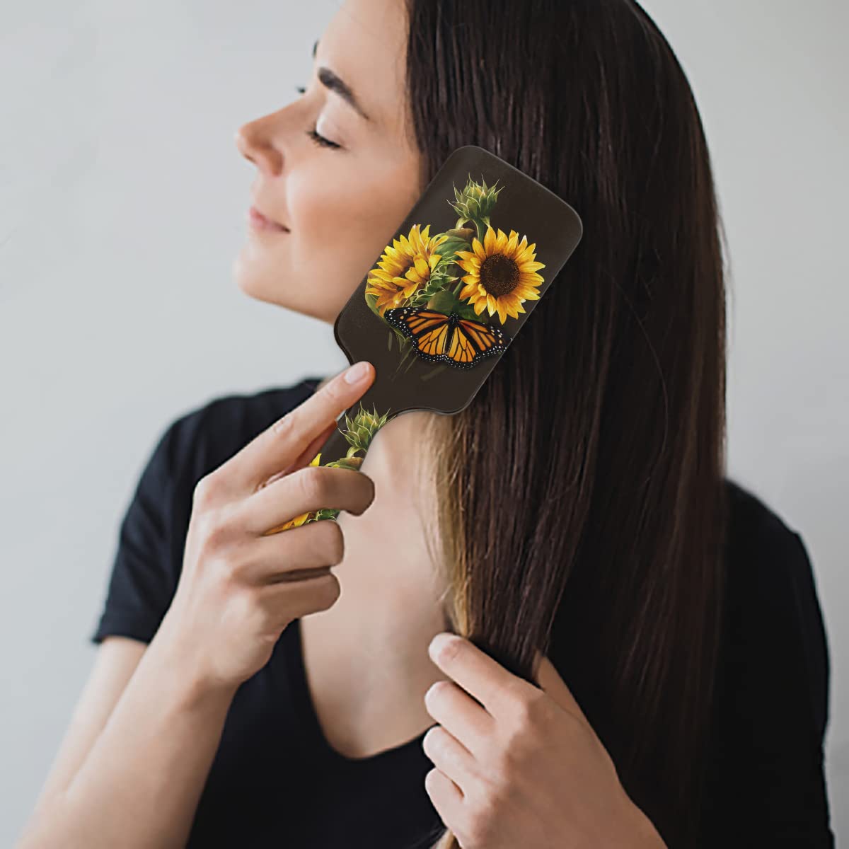 Bardic Sunflower Butterfly Hair Brush gift idea for back-to-school or holidays