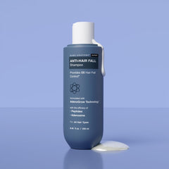 Bare Anatomy adenosine and peptides ingredient illustration emphasizing nourishing film around follicles.