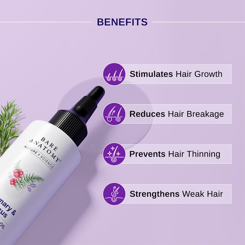 Bare Anatomy biotin nourishes hair close-up for stronger strands.