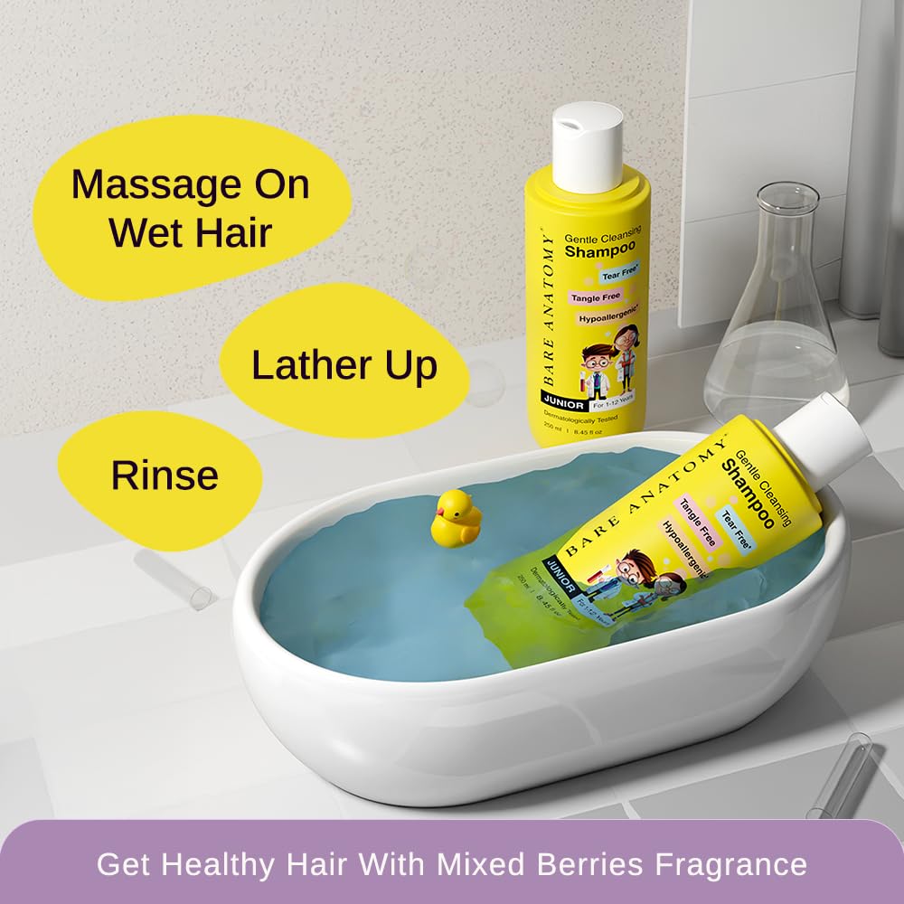Bare Anatomy Junior tear-free formula suggests smooth wash without tears