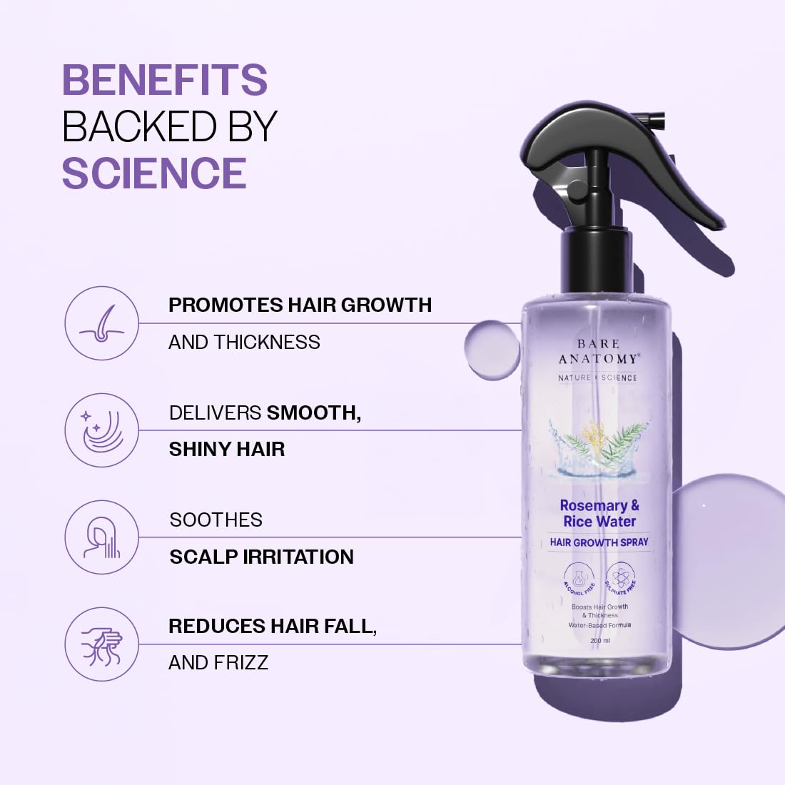 Bare Anatomy Rosemary Water Spray label close-up highlighting natural formula