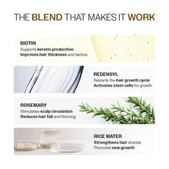 Bare Anatomy Advanced Hair Growth Serum massaged with fingertips for quick absorption.
